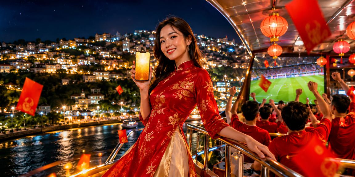 Người đăng ký nhận thưởng tại Đà Lạt dưới ánh đèn lồng lung linh