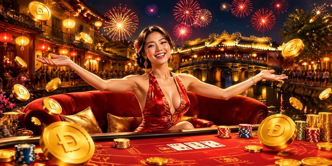 Người chơi baccarat tại chợ đêm Hội An với đèn lồng rực rỡ và không gian cổ kính